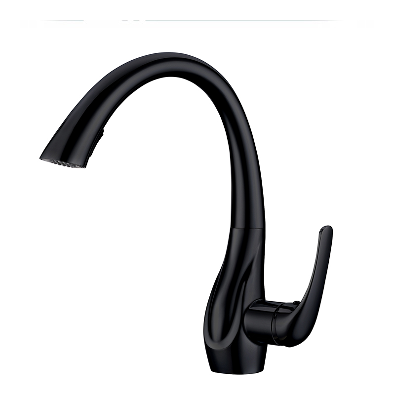 OUBAO Pull Down Kitchen Sink Faucet Goose Neck With cUPC,NSF,Low Lead