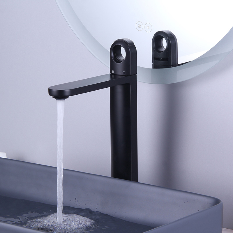 OUBAO Tall basin tap faucet for vessel sink, unique design