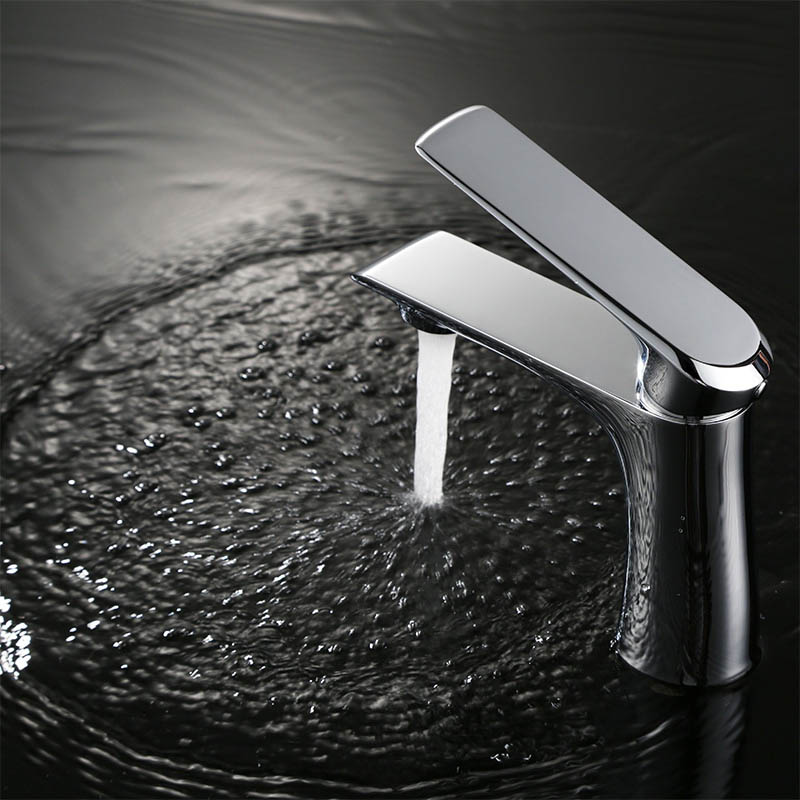 Sink Faucet Matte Black and Chrome Brass for Vanity Wash Basin