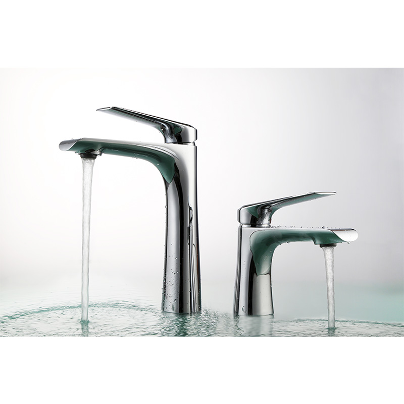 Sink Faucet Matte Black and Chrome Brass for Vanity Wash Basin