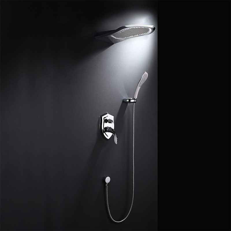 Shower Enclosure Bathroom Shower Mixer with Rain Shower Head & Handheld Showers