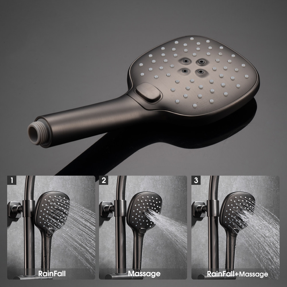 Thermostatic Shower Set Exposed Shower Head with Rainfall Shower Head