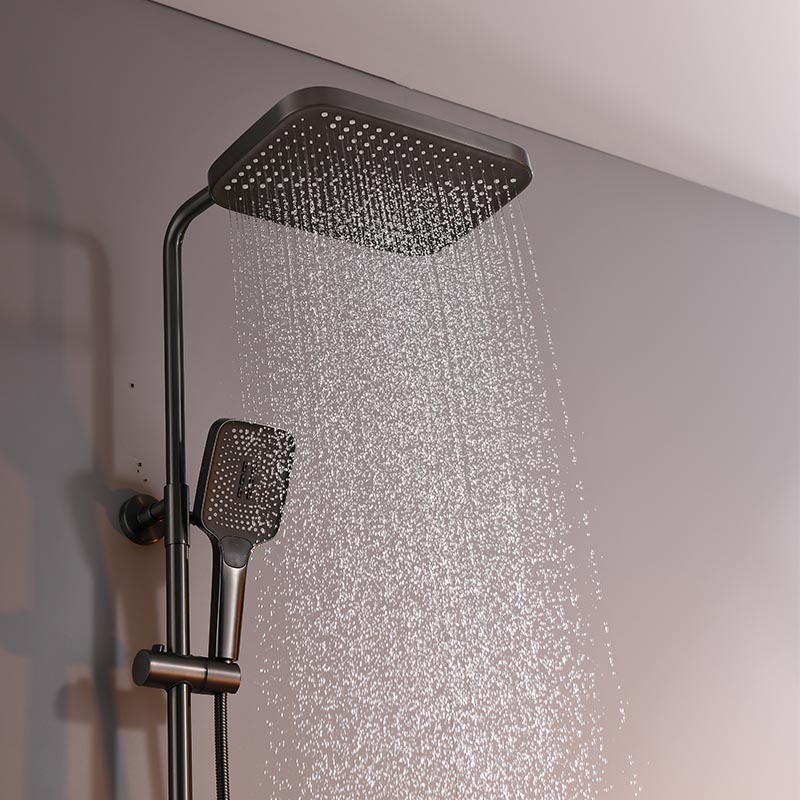 Shower Set Multifunctional Gun-metal Shower System with Thermostatic Valve