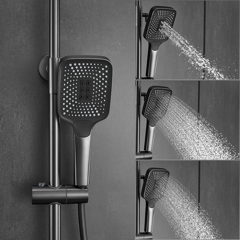 Thermostatic Mixer Shower with Digital Temperature Display，Rainfall Shower,Hand Shower and Sprayer