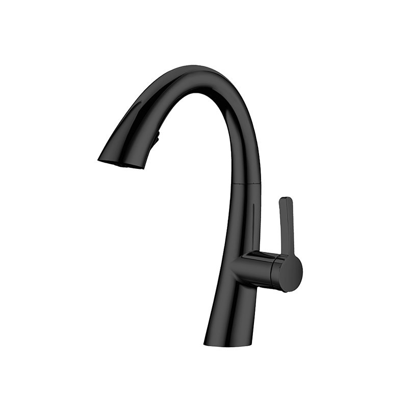 Wholesale Black Sink Faucet with Pull Out Sprayer for Home Bathroom Sink