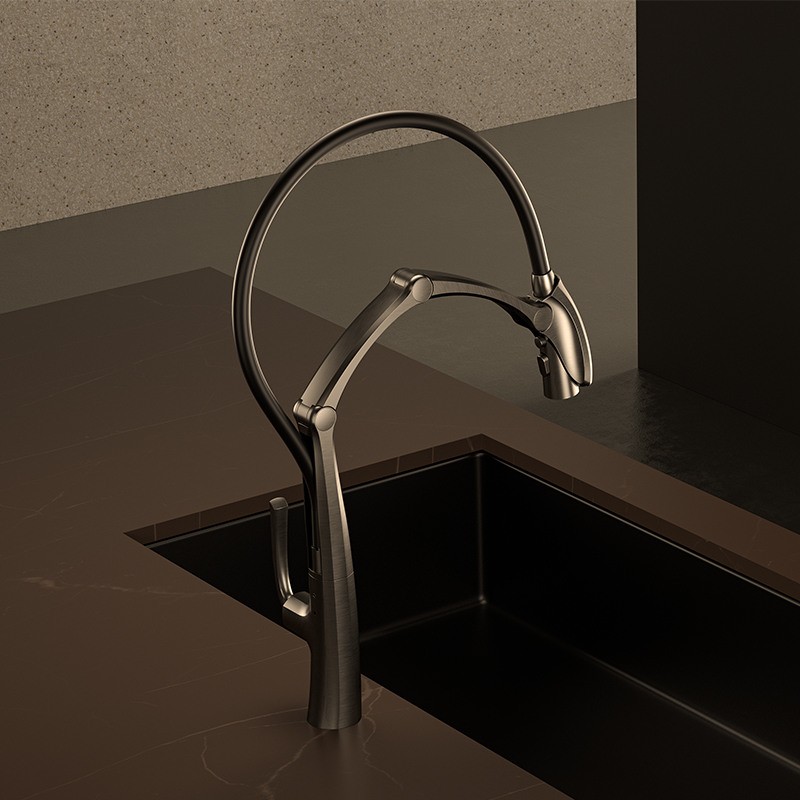 Modern Kitchen Sink Faucet with Digital Temperature Display & Touch Senser
