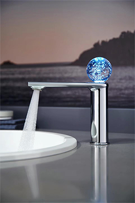 New Trend Design LED Light Crystal Handle Basin Faucet