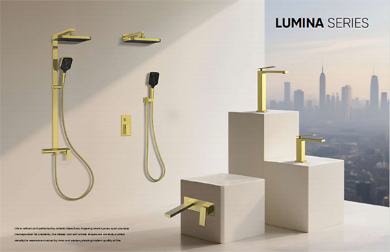 LUMINA Series: Bathroom Art of Minimalist Design and Metallic Aesthetics